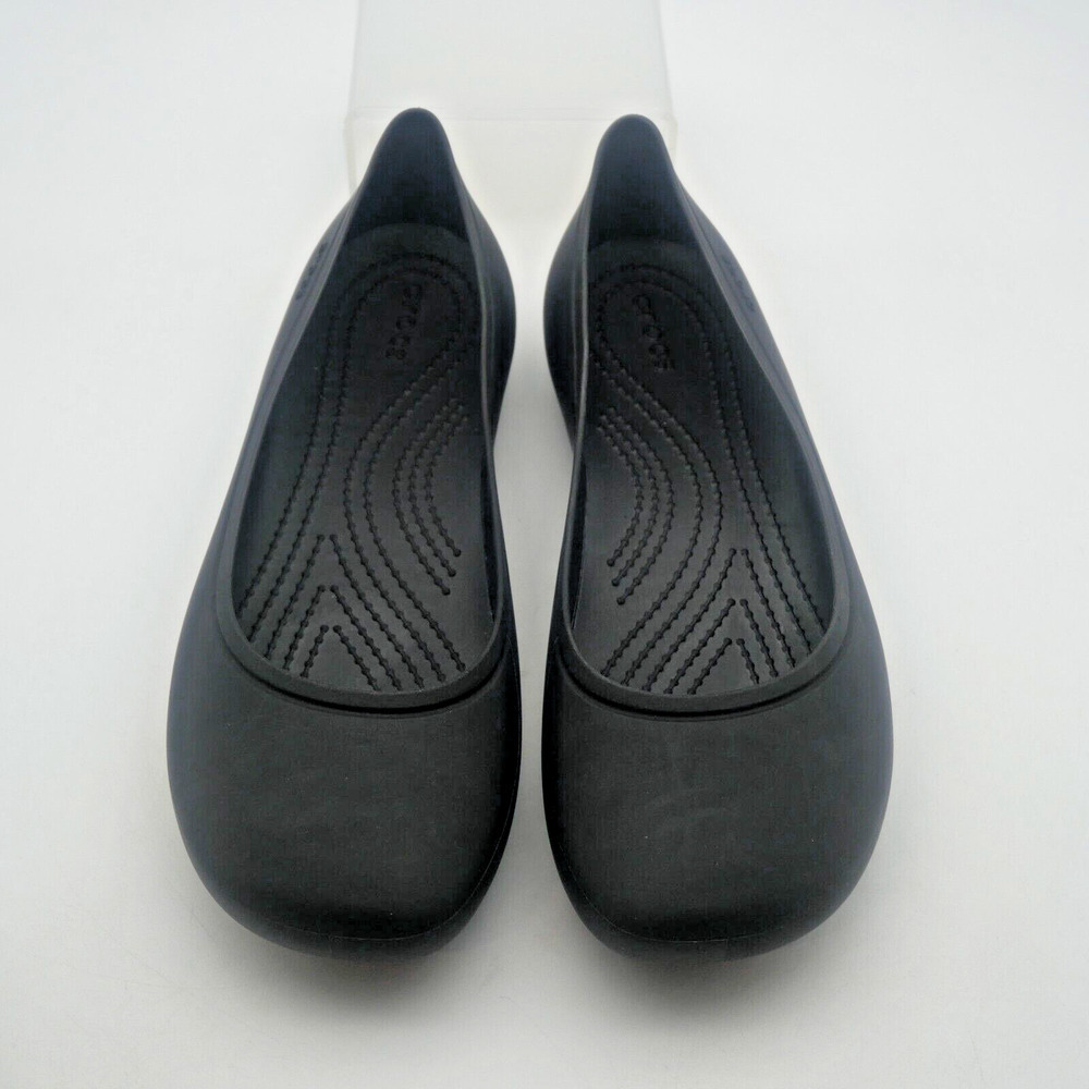 NEW Crocs Brooklyn Ballet Flats Women's 6 Black Balletcore Coquette Dress - Picture 2 of 10